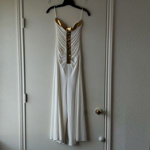 Ivory Romper w/Gold Sequin Accents